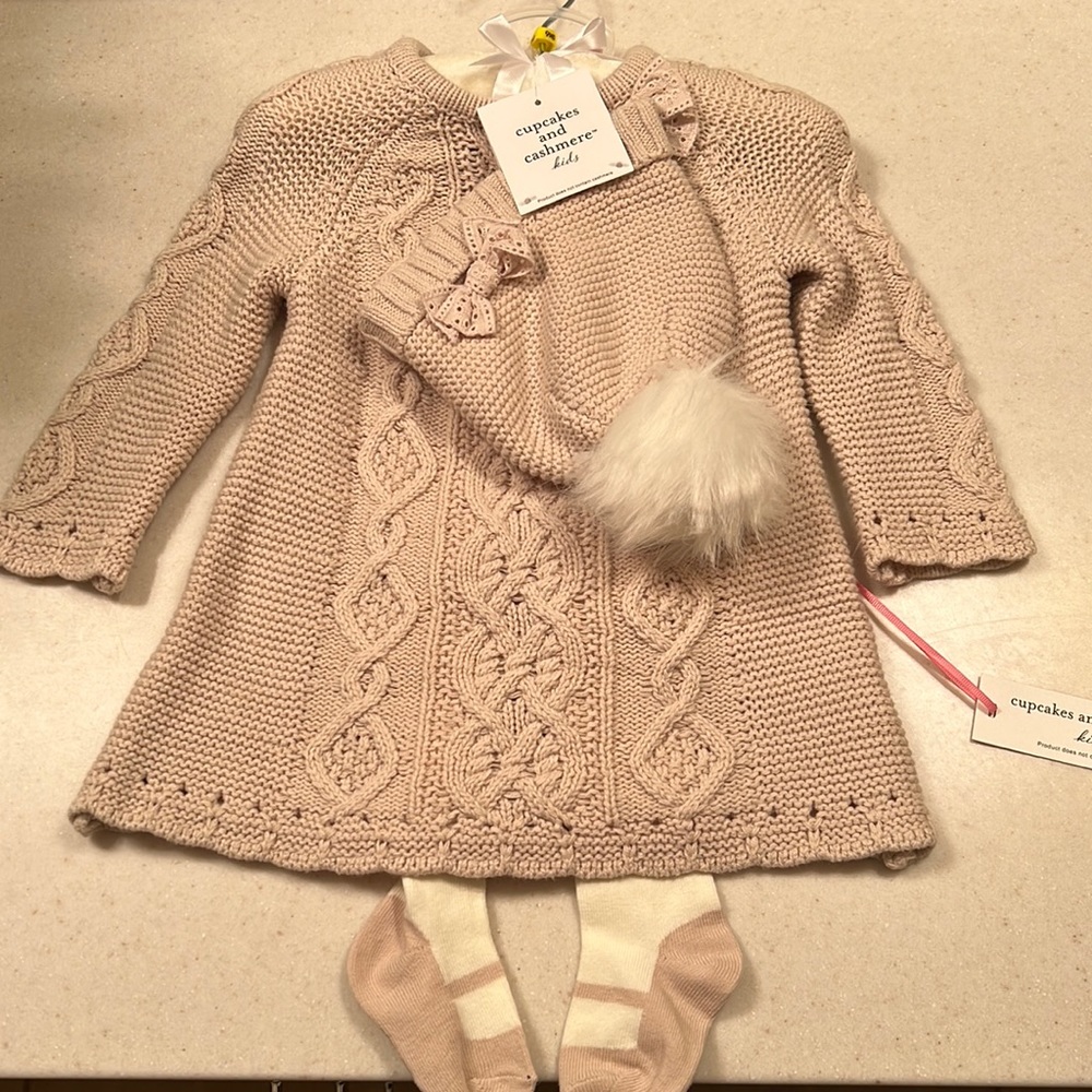 Cupcakes and Cashmere Kids Dress and Hat set